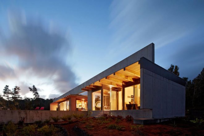 Lavaflow 7, Craig Steely Architecture, hawaii, concrete home, natural ventilation, rainwater collection, solar hot water