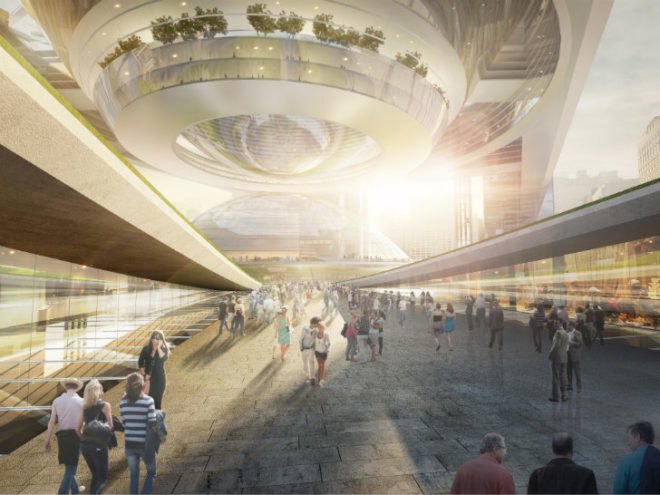 MAS Penn Station Vision, SOM, penn station, madison square garden, train station, high speed rail, manhattan,