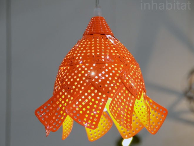 colander light shades, Nadia Belalia lamps, recycled colander design, recycled design, New York Design Week, New York Design Week 2013, ICFF NYC, lighting design, LED lighting, green design, NY designers