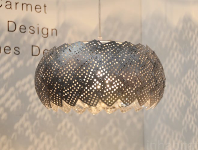 colander light shades, Nadia Belalia lamps, recycled colander design, recycled design, New York Design Week, New York Design Week 2013, ICFF NYC, lighting design, LED lighting, green design, NY designers
