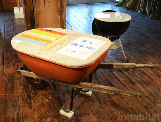 Red Wheelbarrow Table, Parsons and Charlseworth, wanted design, wanted design 2013, new york design week, sustainable design, green design, green furniture, green interiors, eco products, energy-efficient lights, nydw, new york design week 2013, wanteddesign