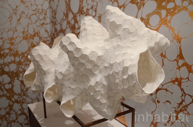 green design, eco design, sustainable design, ICFF, Patrick Weder, paper pulp lamp, coral inspired lamp, Calico wallpaper, sustainable lamps