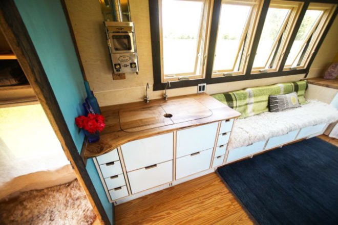 Aaron Maret, Pocket Shelter, tiny home, kitchen sink, countertops