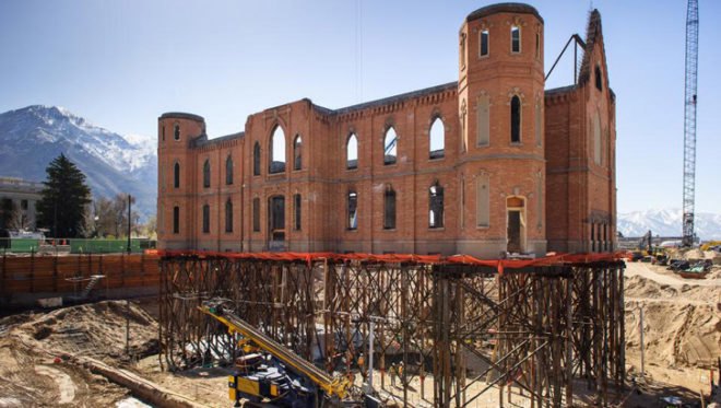 Provo Tabernacle Utah, Temple Utah, Floating Church Utah, construction sites, churches, Mormon temple Utah, building shell