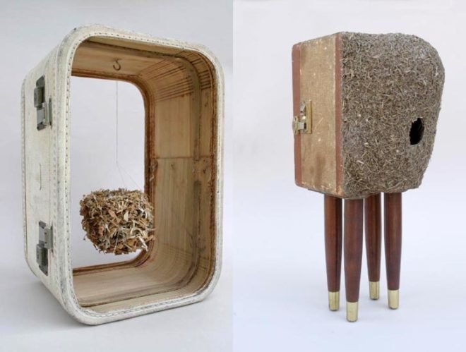 green design, eco design, sustainable design, Robert Lach, Nest Colonies, Recycled art, eco art, recycled suitcases