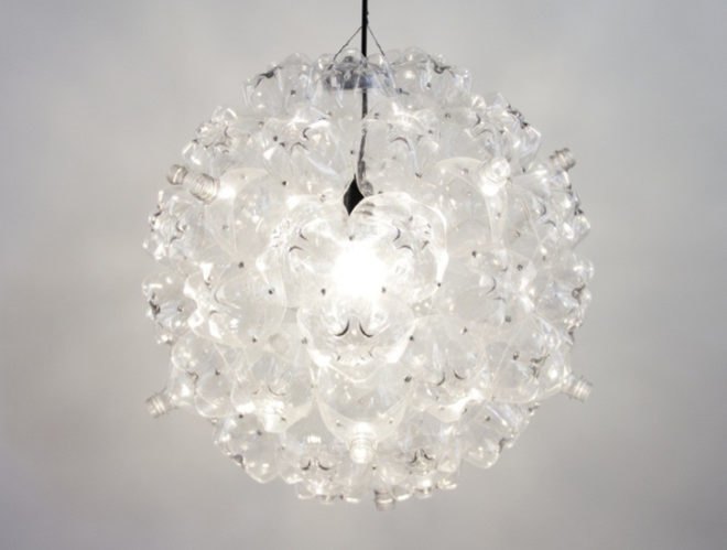 green design, eco design, sustainable design, ICFF, Souda, recycled bottle lamp, Bubble Chandelier, SURE WE CAN