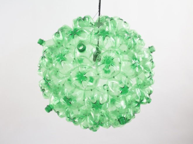 green design, eco design, sustainable design, ICFF, Souda, recycled bottle lamp, Bubble Chandelier, SURE WE CAN