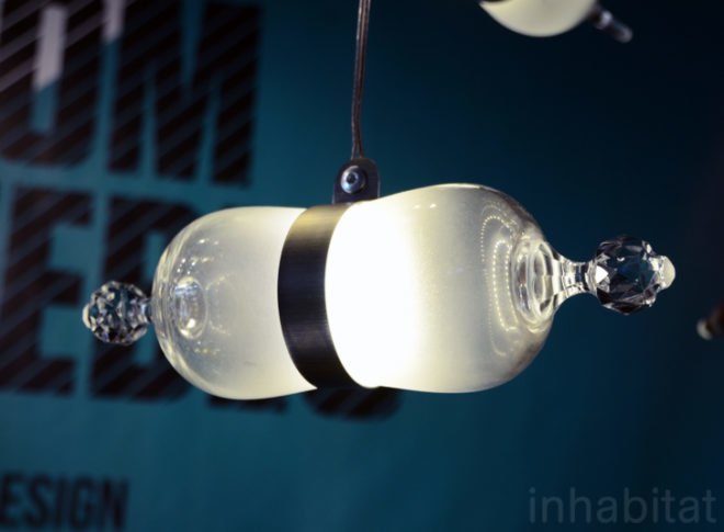 Tat Chao Bipolar, Bipolar LED lamps, LED lamps, lamp design, Wanted Design, Wanted Design 2013, NYC Design Week, recycled wine glasses, recycled lamps, upcycled glasses, upcycling design, LED lights, green design, green lighting