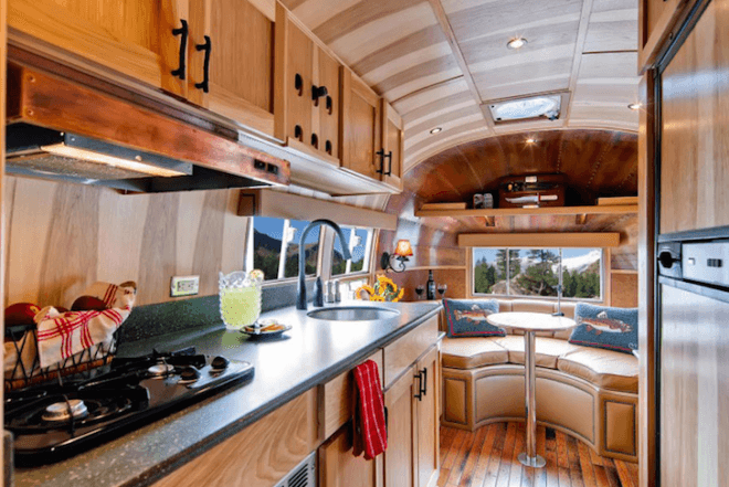 Orvis, green renovation, restored airstream, vintage copper vent, Flying Cloud Airstream, green design, sustainable design, eco design, Timeless Travel Trailers, green transportation, tiny homes, nomadic living,