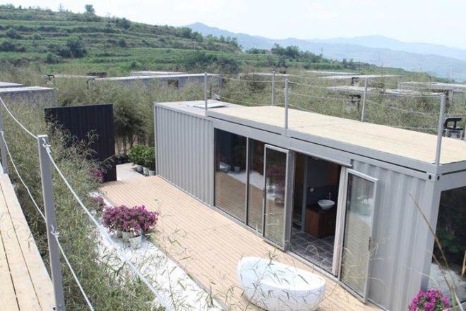 Tongheshanzhi Landscape Design Co, recycled containers, Xiangxiangxiang Boutique Container Hotel, hotel, hotel boutique, china, Prefab Housing, Architecture, Daylighting,