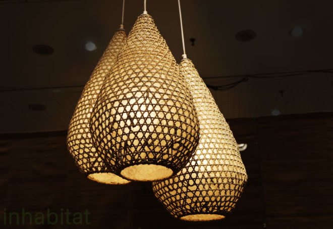 green design, eco design, sustainable design, Tucker Robbins, ICFF, rattan lamps, fishing basket lamp, salvaged lamps