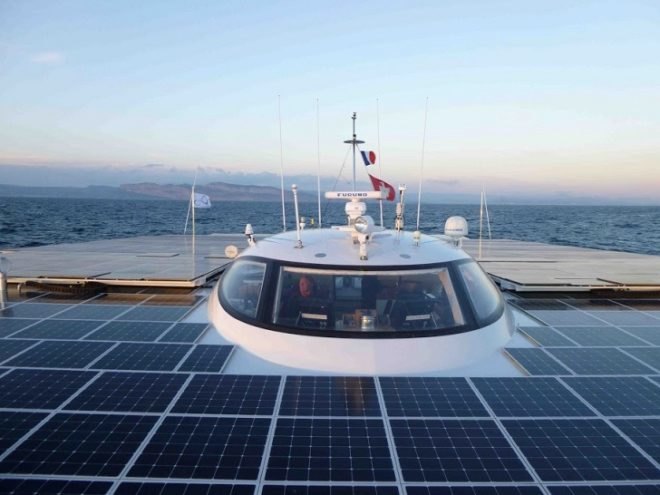 MS Tûranor PlanetSolar, PlanetSolar, solar-powered boat, solar catamaran Swiss solar boat, World speed record boat, solar energy, solar power, green transportation, solar design, solar boat, Guinness World Records, energy efficiency