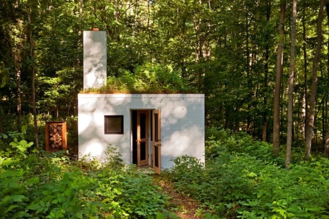 Salmela Architects, Lake Michigan architecture, sod roofs, green roofs, Yingst Retreat, sustainable design, daylighting, eco-design, green design, forest preservation, glazing, Sleeping Bear Dunes,