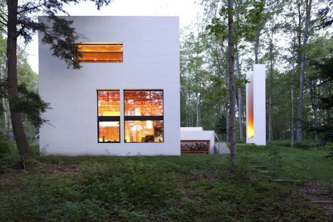 Salmela Architects, Lake Michigan architecture, sod roofs, green roofs, Yingst Retreat, sustainable design, daylighting, eco-design, green design, forest preservation, glazing, Sleeping Bear Dunes,