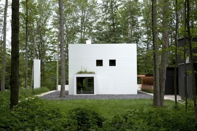 Salmela Architects, Lake Michigan architecture, sod roofs, green roofs, Yingst Retreat, sustainable design, daylighting, eco-design, green design, forest preservation, glazing, Sleeping Bear Dunes,