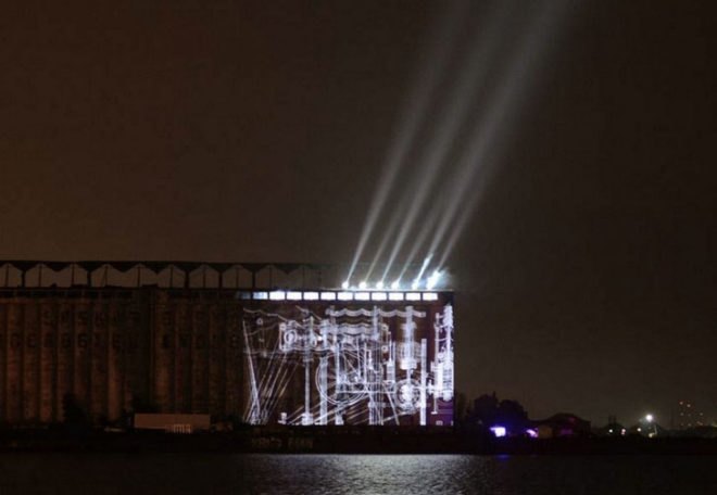 Buffalo, Grain Elevators, silos, light show, Ambiences Design Production
