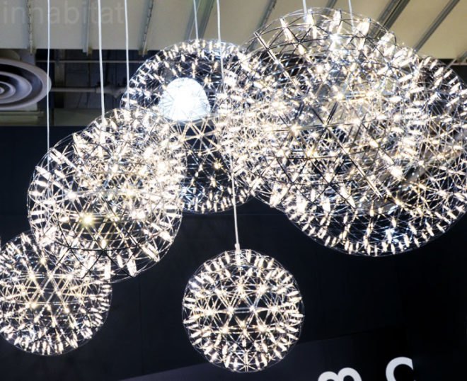 Raimond Chandelier, green design, eco design, sustainable design, ICFF, Moooi, LED chandelier, energy efficient lighting, fireworks chandelier
