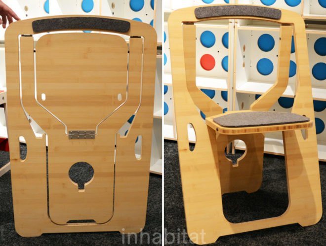 Folding Chair for Small Spaces, Monstrans, icff, international contemporary furniture fair, new york design week, icff 2013, green design, sustainable design, green design events, design show, nydw, new york design week 2013, green interiors, sustainable interiors, green furniture, eco furniture, green products, green lighting, energy-efficient lighting, recycled materials