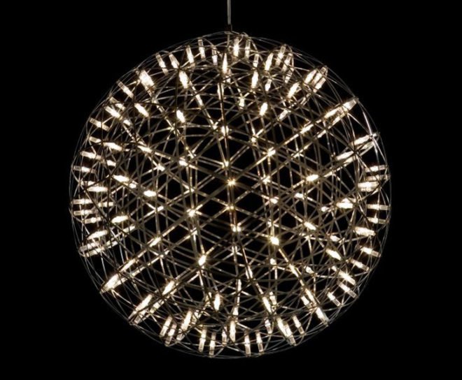 Raimond Chandelier, green design, eco design, sustainable design, ICFF, Moooi, LED chandelier, energy efficient lighting, fireworks chandelier