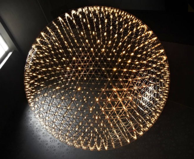 Raimond Chandelier, green design, eco design, sustainable design, ICFF, Moooi, LED chandelier, energy efficient lighting, fireworks chandelier
