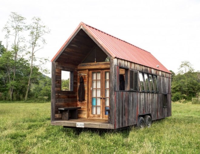 Aaron Maret, Pocket Shelter, tiny home, reclaimed wood