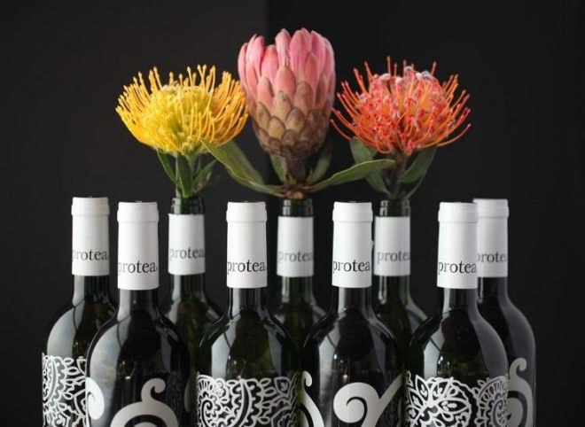 Protea, wine, wine bottles, South Africa, Mark Eisen, fashion designer, fashion, upcycling, recycling, creative reuse, alcohol, happy hour