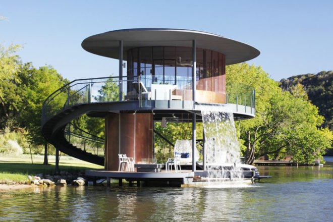 Oshatz Architects, Shore Vista Boat Dock, cascade, Texas, lake, glazed, elliptical, Architecture, Daylighting, Water Issues