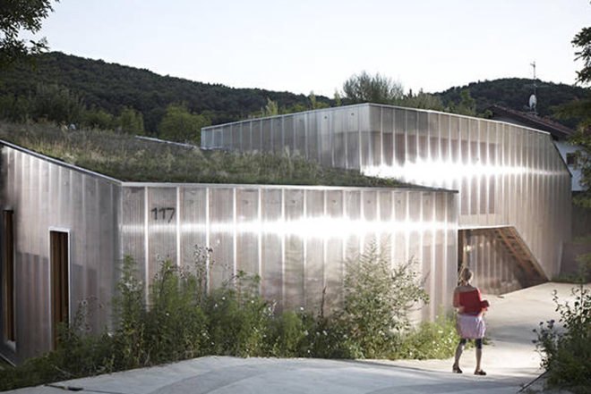 AL1, polycarbonate, translucent, Austria, energy-efficient, open plan, green roof, composite, natural light, Architecture, Daylighting, Green Materials, green Interiors,