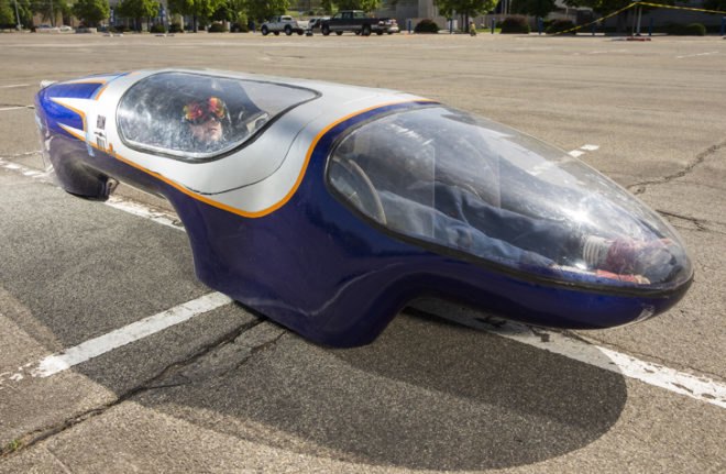 BYU Supermileage car, SAE Supermileage Competition, BYU fuel-efficient vehicle, fuel-efficient car, green transportation, ultra-light car, fuel efficiency