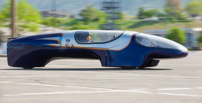 BYU Supermileage car, SAE Supermileage Competition, BYU fuel-efficient vehicle, fuel-efficient car, green transportation, ultra-light car, fuel efficiency