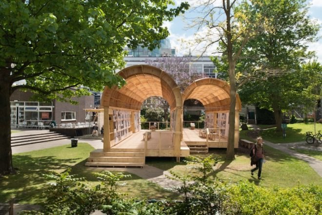 Brighton University, Graduate school architecture project, prefabricated pavilion, recycled materials, green design, sustainable design, eco-design, upcycled design, prefab housing, environmental education, architectural education