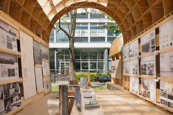 Brighton University, Graduate school architecture project, prefabricated pavilion, recycled materials, green design, sustainable design, eco-design, upcycled design, prefab housing, environmental education, architectural education