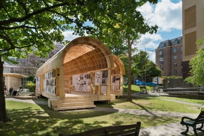 Brighton University, Graduate school architecture project, prefabricated pavilion, recycled materials, green design, sustainable design, eco-design, upcycled design, prefab housing, environmental education, architectural education