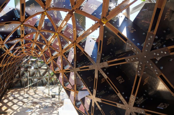 green design, eco design, sustainable design, SUTD, Singapore University of Technology and Design, City Form Lab, recyclable timber, recycled pavilion, prefabricated pavilion