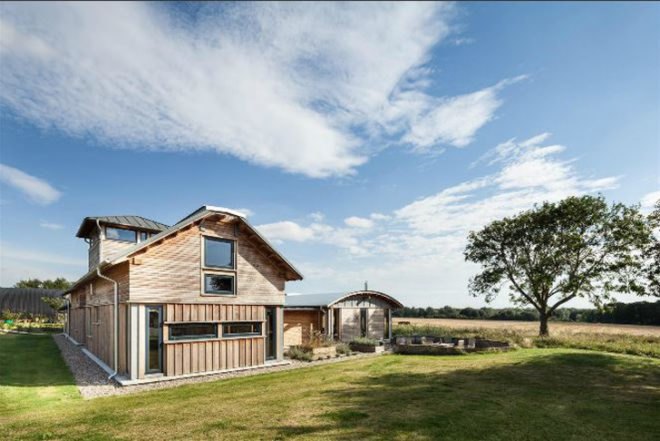 World War II, farmhouse, renovation, adaptive reuse, Airbase, Cameron Scott, Timberdesign, Allies Farmhouse, United Kingdom, England, Essex, passivehaus, carbon neutral, timber frame
