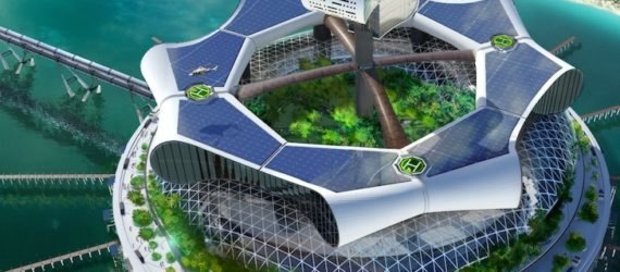 Grand Cancun, clean energy, renewable energy, solar power, wave energy, offshore eco-platform, wind energy, rainwater harvesting, desalination, Cancun 50th anniversary, green design, sustainable design, ocean cleanup system, zero carbon footprint