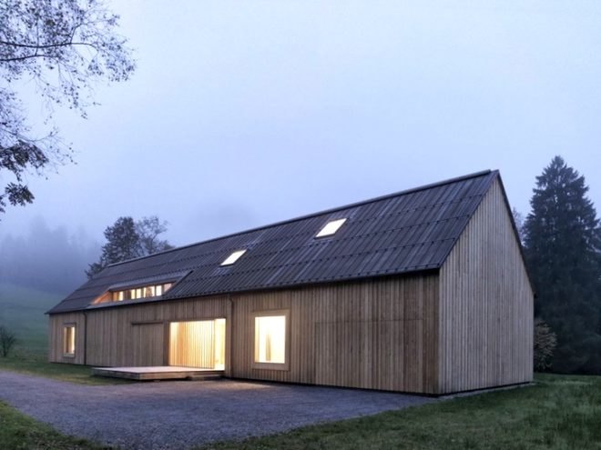 vernacular architecture, Austria, sustainable timber, wood-fired stove, green design, sustainable design, eco-design, green design, cabin in Austria, local timber, daylighting