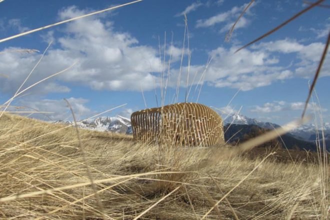 Herault Arnod Architectes, Scenographic Installations, Serre Chevailer Vallée, France, layered, local wood, shelters, skii resort, Architecture, Eco Tourism, Green Materials, habitable sculptures