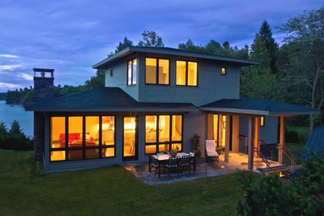 Lake Champlain House, Tektonika, eco homes, recycled materials, salvaged materials, vermont
