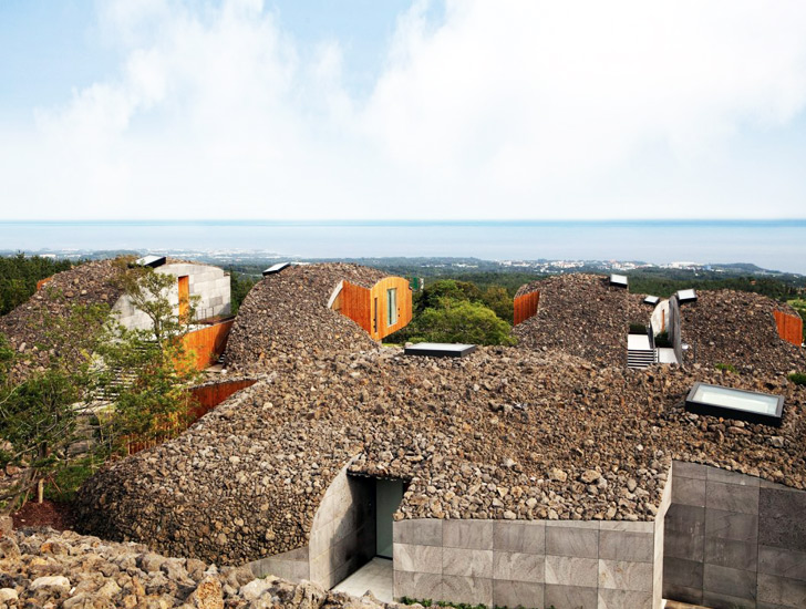 Lotte Resort, Jeju Island, Kengo Kuma, sustainable design, green design, daylighting, natural ventilation, oreum, South Korea, wood flooring, luxury green condos, Block D Condos,