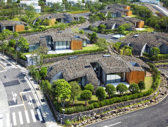 Lotte Resort, Jeju Island, Kengo Kuma, sustainable design, green design, daylighting, natural ventilation, oreum, South Korea, wood flooring, luxury green condos, Block D Condos,
