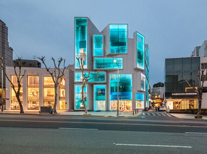 green design, eco design, sustainable design, Gangam, MVRDV, Chungha Building, facade renovation, Apgjung Road, LED facade