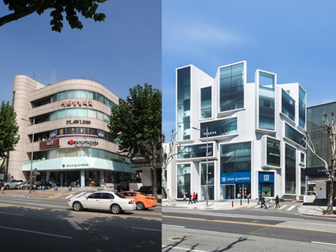 green design, eco design, sustainable design, Gangam, MVRDV, Chungha Building, facade renovation, Apgjung Road, LED facade