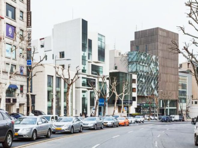 green design, eco design, sustainable design, Gangam, MVRDV, Chungha Building, facade renovation, Apgjung Road, LED facade