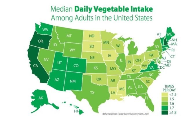 map, CDC, food desert, agriculture, organic agriculture, fruits and vegetable consumption map, American eating habits, American agriculture, news, environment