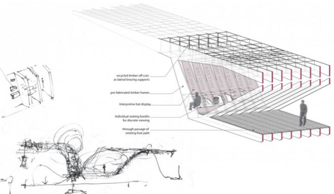 Bat House Visitor Center, Matt Fajkus Architecture, bat house, Rocket Bat House, green design, sustainable design, green architecture, sustainable architecture, animals, bats, conservation, animal habitat