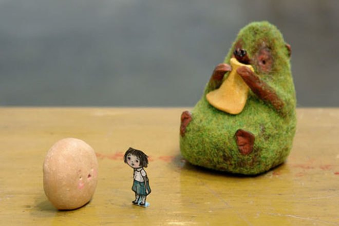 Mylyn Nguyen, tiny art, biodegradable materials, moss, pebbles, dirt, animals, Australian art, sculptures, Art, Botanical, Recycling / Compost