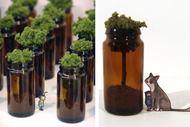 Mylyn Nguyen, tiny art, biodegradable materials, moss, pebbles, dirt, animals, Australian art, sculptures, Art, Botanical, Recycling / Compost