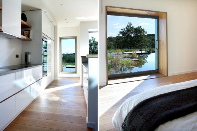 New Forest House, PAD Studio, new forest national park, green roof, earth bermed home, natural swimming pool, site sensitive