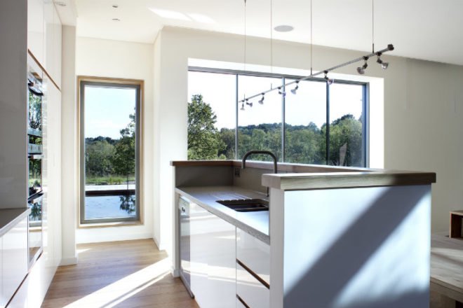 New Forest House, PAD Studio, new forest national park, green roof, earth bermed home, natural swimming pool, site sensitive